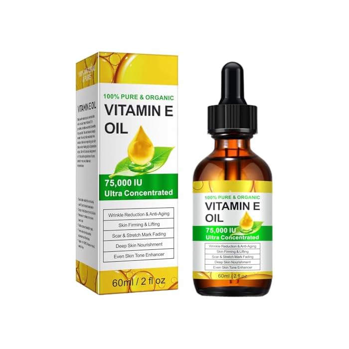 Vitamin E Oil, Vitamin E Oil for Skin, Face, Scars, Body, Moisturizing Dry Skin, 2Oz