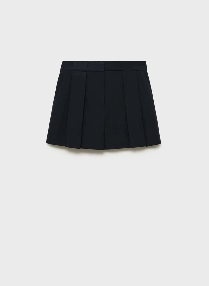 MANGO Pleated Suit Shorts