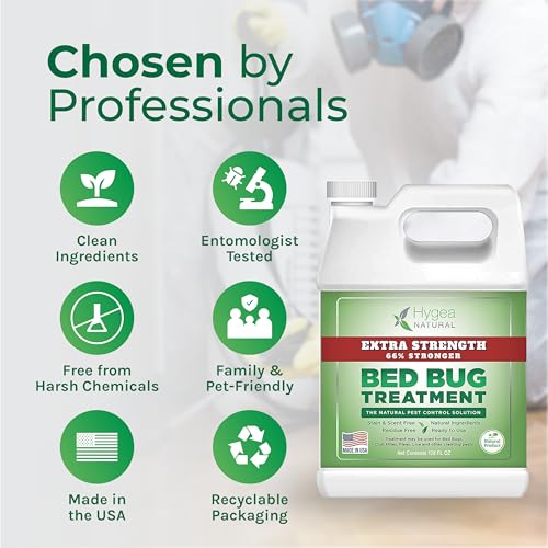 Hygea Natural Extra Strength Bed Bug & Mite Spray- Child & Pet friendly - Stain & Odor Free - 66% Stronger Natural Formula (128 oz) - Image 5