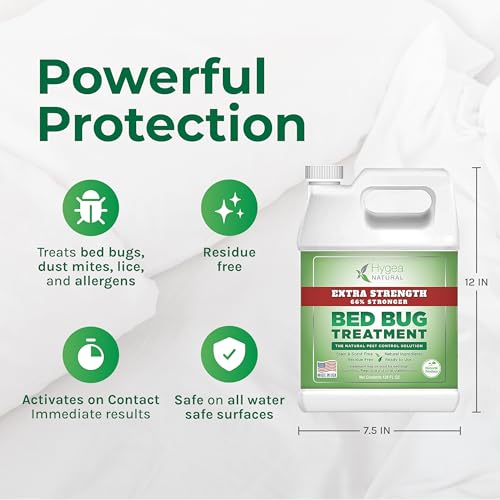 Hygea Natural Extra Strength Bed Bug & Mite Spray- Child & Pet friendly - Stain & Odor Free - 66% Stronger Natural Formula (128 oz) - Image 3