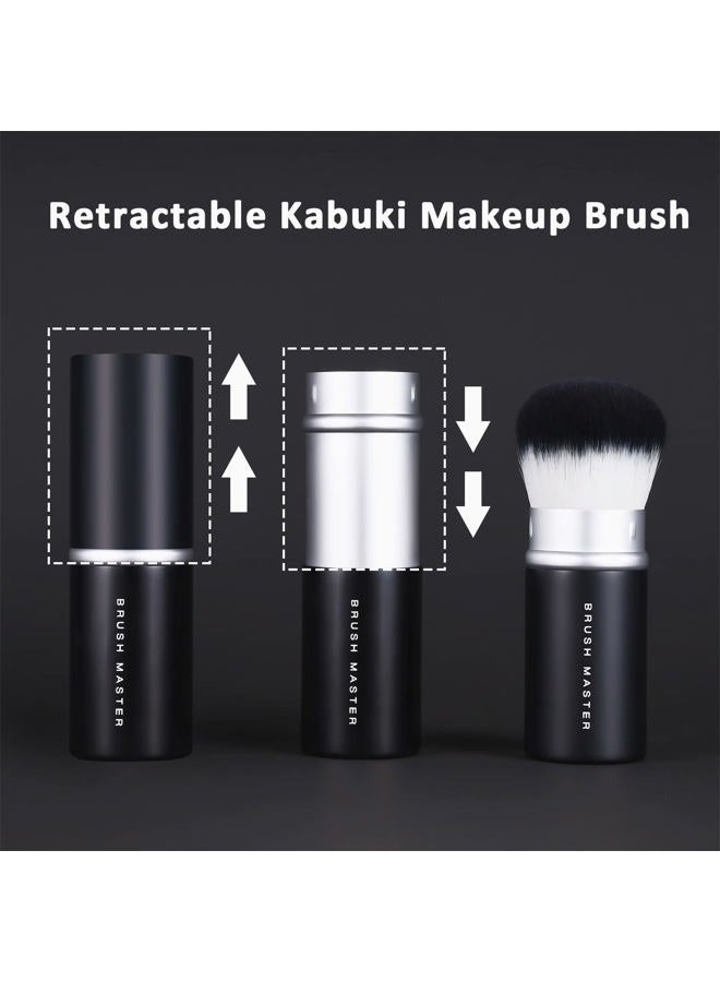 Brush Master Retractable Kabuki Makeup Brush for Blush, Bronzer, Foundation, Powder, Travel Face Cosmetic Brush - Image 2
