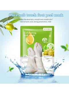 efero 3 Pieces Foot Peeling and Exfoliating Mask, Dead Skin Removing Sock - Olive, Lavender, Rose  - Image 5