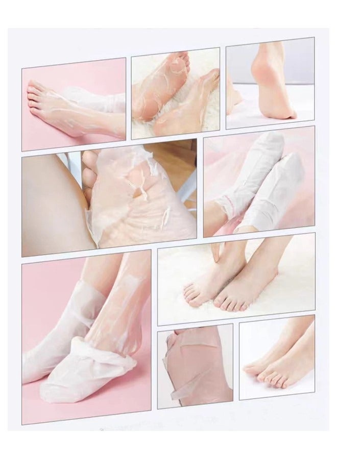 3 Pieces Foot Peeling and Exfoliating Mask, Dead Skin Removing Sock - Olive, Lavender, Rose