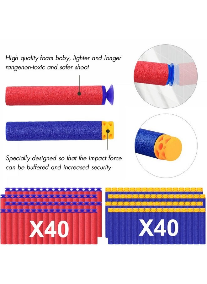 POKONBOY 4 Pack Blaster Guns Compatible With Nerf Guns Bullets, Toy Guns For Boys Girls With 80 Pack Foam Refill Darts, Hand Gun Toys For 6 7 8 Year Old Kids Christmas  - Image 3