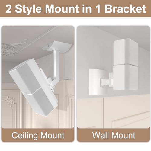 Dinghosen Speaker Wall&Ceiling Mount for Bose UB-20,UB-20 Series II Speaker Wall Mount Bracket for Bose Cube Speakers/Lifestyle/CineMate/Surround/SoundTouch/Acoustimass Home System Tilt&Swivel Adjustable(White) - Image 2