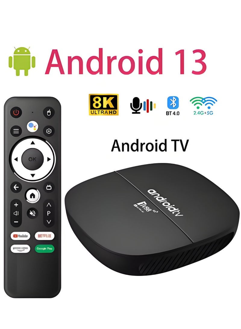 تلفزيون ATV Smart TV Box بنظام Android 13 مع معالج رباعي النواة Allwinner H313، دعم Wi-Fi مزدوج 2.4G/5G وتقنية Bluetooth، مشغل وسائط 8K HD، 2GB رام و16GB تخزين، مناسب للاستخدام اليومي وترفيه المنزل - Image 1