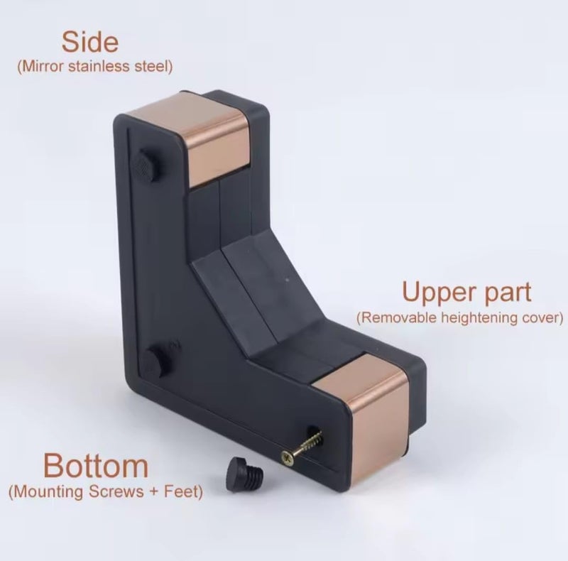 Zohra Hardware PVC Plastic Furniture Legs Latest Style Sofa Feet Strong Unique Design Unbreakable Plastic Corner Sofa Leg Height Increase Sofa Furnitures Leg 2 inch Height Gold  - Image 3