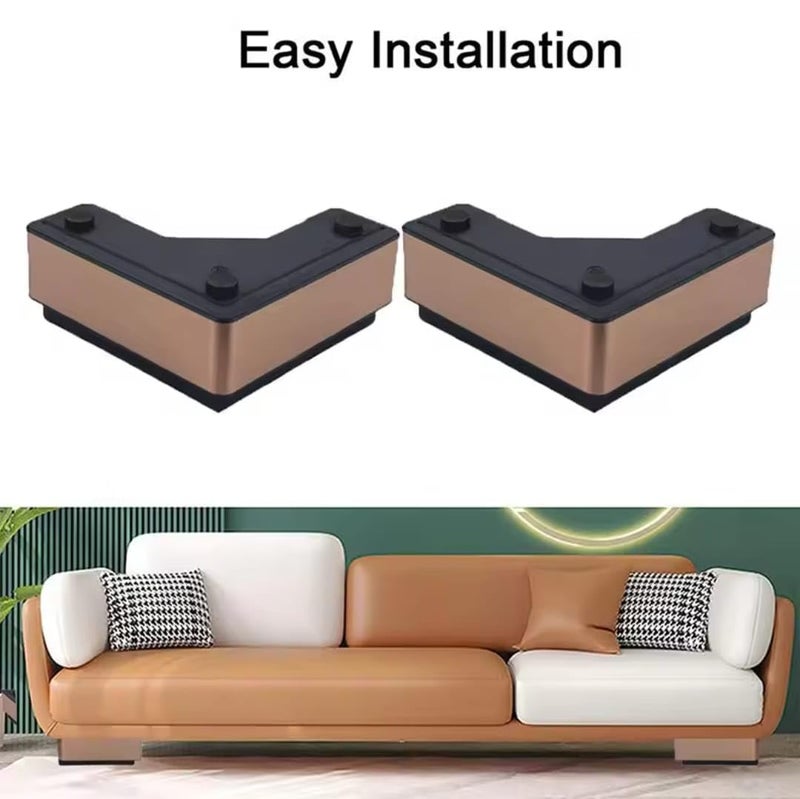 Zohra Hardware PVC Plastic Furniture Legs Latest Style Sofa Feet Strong Unique Design Unbreakable Plastic Corner Sofa Leg Height Increase Sofa Furnitures Leg 2 inch Height Gold  - Image 5
