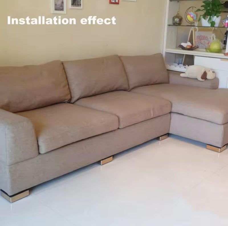 Zohra Hardware PVC Plastic Furniture Legs Latest Style Sofa Feet Strong Unique Design Unbreakable Plastic Corner Sofa Leg Height Increase Sofa Furnitures Leg 2 inch Height Gold  - Image 4