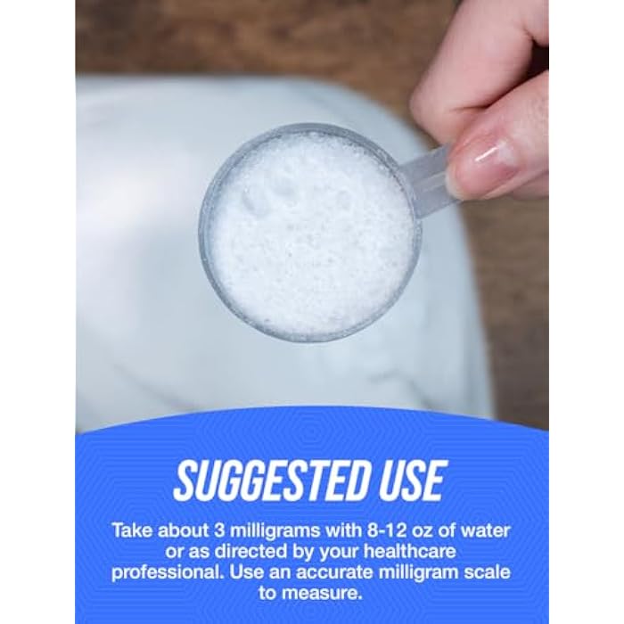 BulkSupplements.com Melatonin Powder - Pure Melatonin, Sleep Aid for Adults - Vegan & Gluten Free, 3mg per Serving, 25g (0.88 oz) (Pack of 1) - Image 4