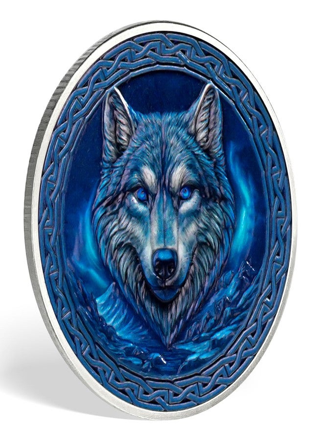 deDecoml Viking Rune Coin Featuring Odin and Sacred Symbols Embrace Strength, Wisdom, and Protection (Wolf and Warrior) - Image 3