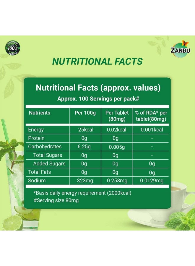 Zandu أقراص زاندو ستيفيا (ميثي تولسي) - بديل صحي للسكر | يساعد في الحفاظ على مستويات السكر الصحية والوزن الصحي (عبوة من 100 قرص) - Image 4
