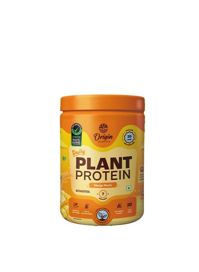 ORIGIN NUTRITION مسحوق بروتين نباتي من أورجين نيوترشن بنكهة مانجو مانيا مع 25 جرام من البروتين النباتي، خالي من الجلوتين، خالي من الصويا، خالي من الألبان، بدون سكر مضاف، خالي من الصويا، غير معدّل وراثياً، 7 حصص، 288 جرام - Image 1