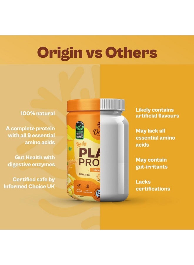 ORIGIN NUTRITION مسحوق بروتين نباتي من أورجين نيوترشن بنكهة مانجو مانيا مع 25 جرام من البروتين النباتي، خالي من الجلوتين، خالي من الصويا، خالي من الألبان، بدون سكر مضاف، خالي من الصويا، غير معدّل وراثياً، 7 حصص، 288 جرام - Image 3