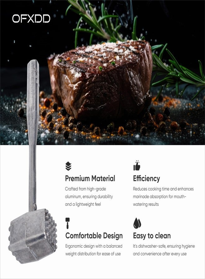 OFXDD Commercial Aluminum Meat Tenderizer Mallet for Bbq - Professional Heavy Metal Food Hammer Tool Dishwasher Safe for Kitchen - Image 4