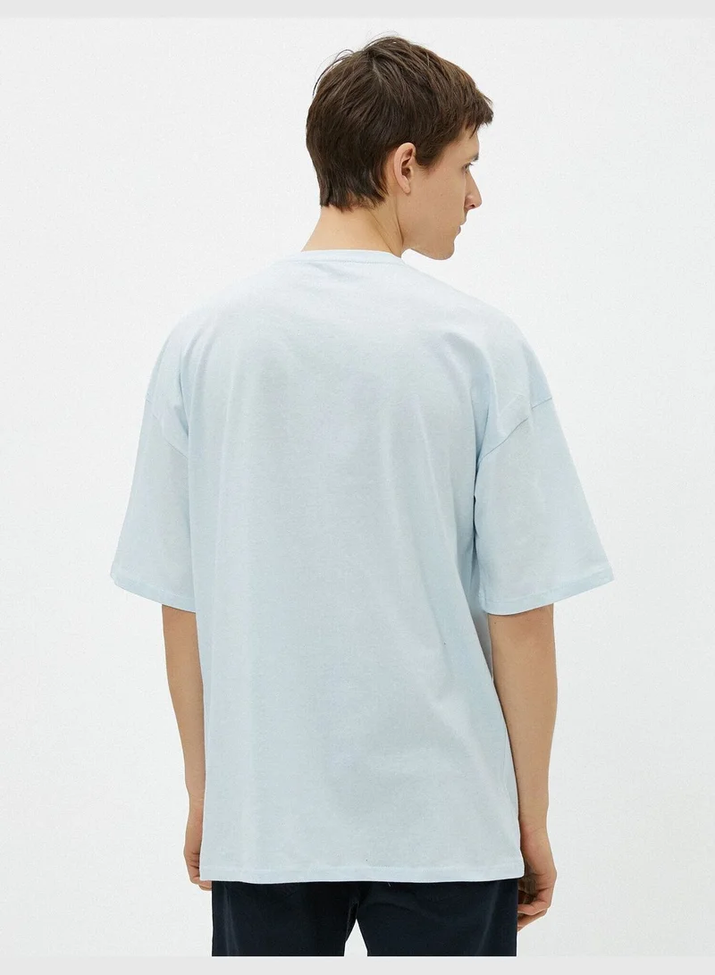 KOTON Oversize T-Shirt Short Sleeve Cotton Crew Neck