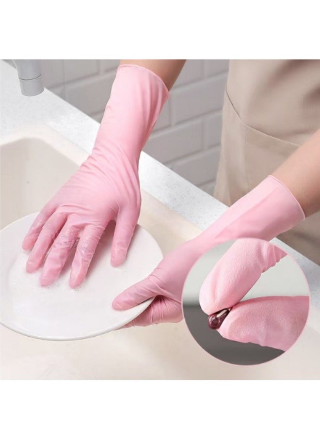 Generic 30 Pack Nitrile Gloves Household Cleaning Dishwashing Kitchen Durable Food Grade Disposable Gloves Pink  - Image 1