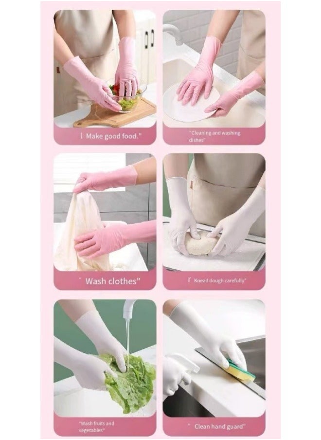 Generic 30 Pack Nitrile Gloves Household Cleaning Dishwashing Kitchen Durable Food Grade Disposable Gloves Pink  - Image 2