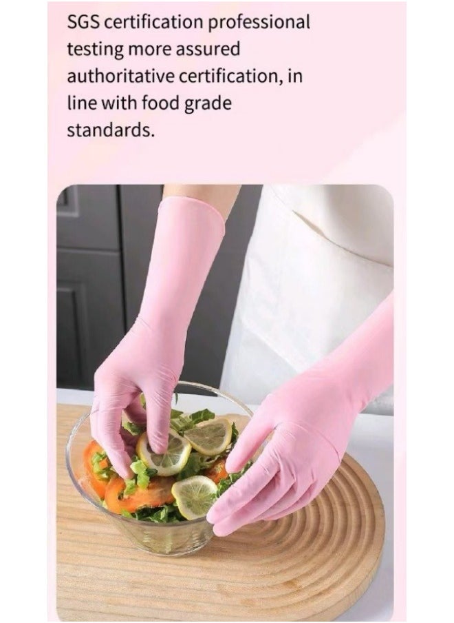 Generic 30 Pack Nitrile Gloves Household Cleaning Dishwashing Kitchen Durable Food Grade Disposable Gloves Pink  - Image 3