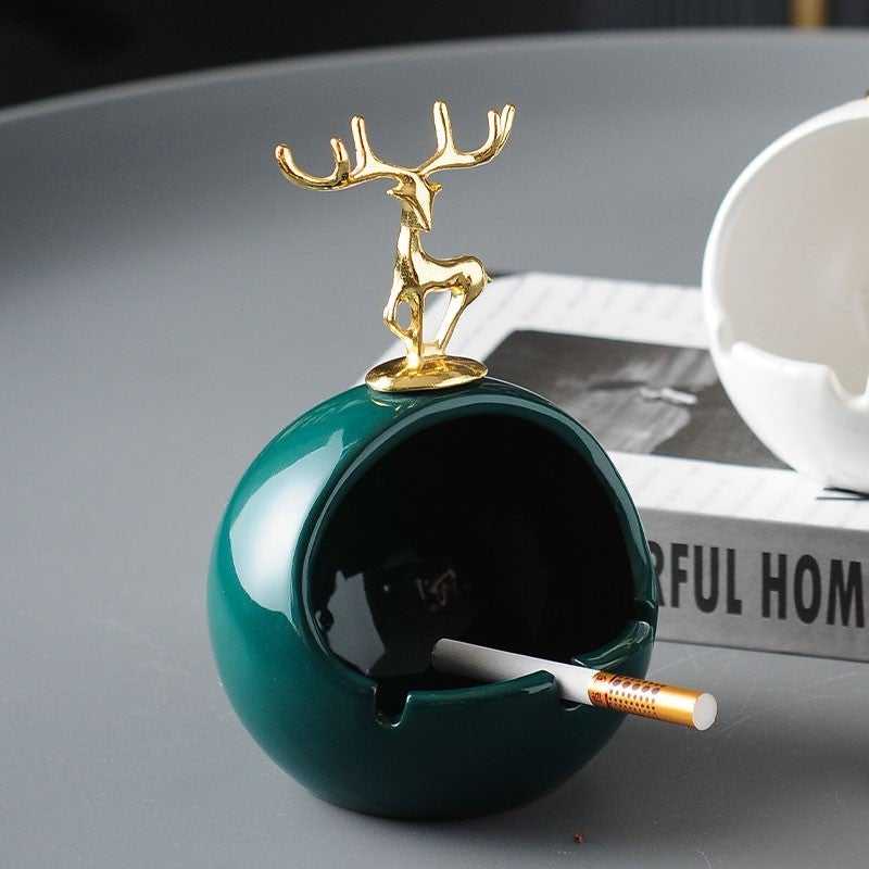 Factory Ashtray Anti-Fly Ash Ceramic Creative Room Living Room Office Desktop Home Coffee Table Decoration - Image 4