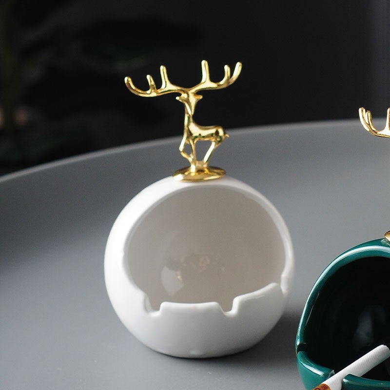 Factory Ashtray Anti-Fly Ash Ceramic Creative Room Living Room Office Desktop Home Coffee Table Decoration - Image 5