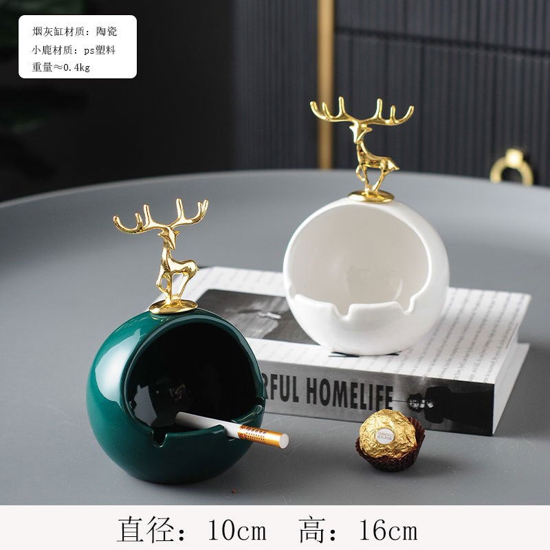 Factory Ashtray Anti-Fly Ash Ceramic Creative Room Living Room Office Desktop Home Coffee Table Decoration - Image 1