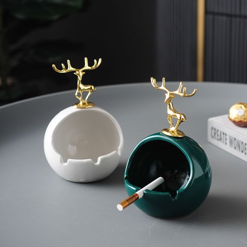 Factory Ashtray Anti-Fly Ash Ceramic Creative Room Living Room Office Desktop Home Coffee Table Decoration - Image 3
