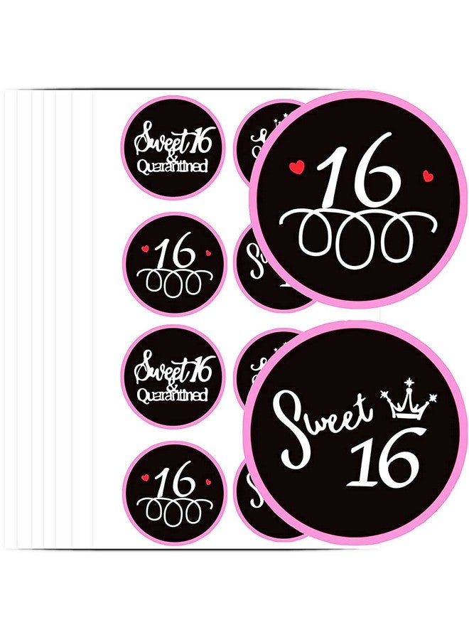 Besttile Sweet Sixteen 16Th Birthday Favor Labels 2In 240 Stickers (Black)Birthday Party Or Anniversary Decor Labels - Image 4
