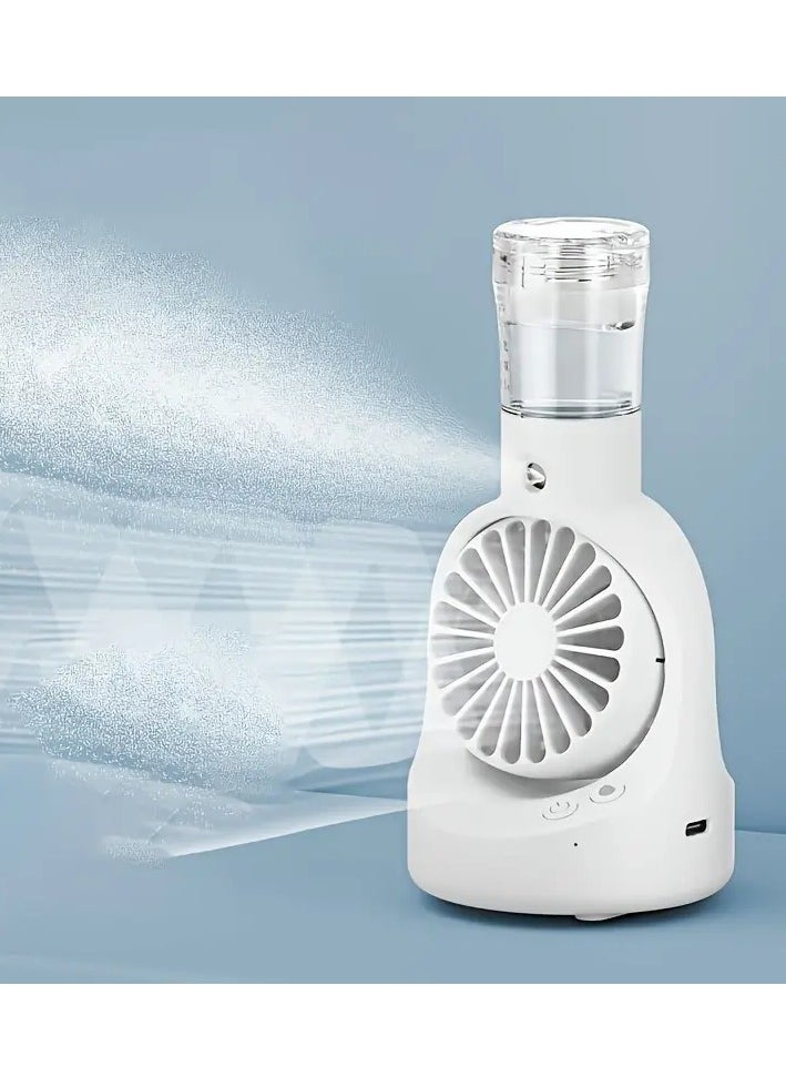 MOCOM F6 Handheld Misting Fan – Portable USB Spray Fan & Humidifier | Outdoor Cooler with Adjustable Wind Speeds for Camping, Travel, Office, and Home Use  - Image 3