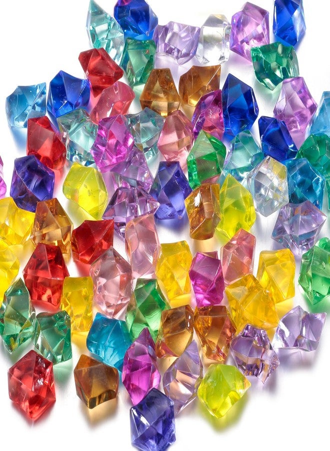 FUNLAVIE 90PCS Multicolored Acrylic Fake Crushed Ice Rocks, Fake Diamonds Gems Plastic Ice Cubes for Crafts, Wedding Centerpieces, Vase Fillers, Home Decor, Table Scatter, Party Decorations - Image 1