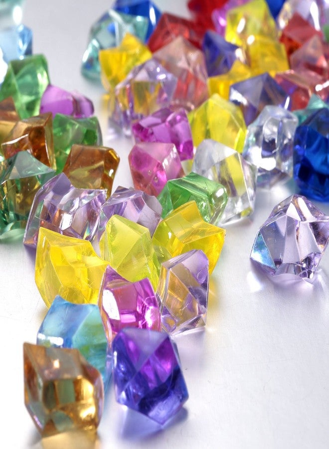 FUNLAVIE 90PCS Multicolored Acrylic Fake Crushed Ice Rocks, Fake Diamonds Gems Plastic Ice Cubes for Crafts, Wedding Centerpieces, Vase Fillers, Home Decor, Table Scatter, Party Decorations - Image 2