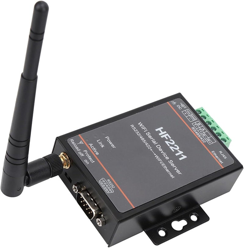 RS232 to Wifi Device, HF2211 RS232/485/422 Serial Server to Wifi Ethernet DTU Network Communication 5-36VDC - Image 1