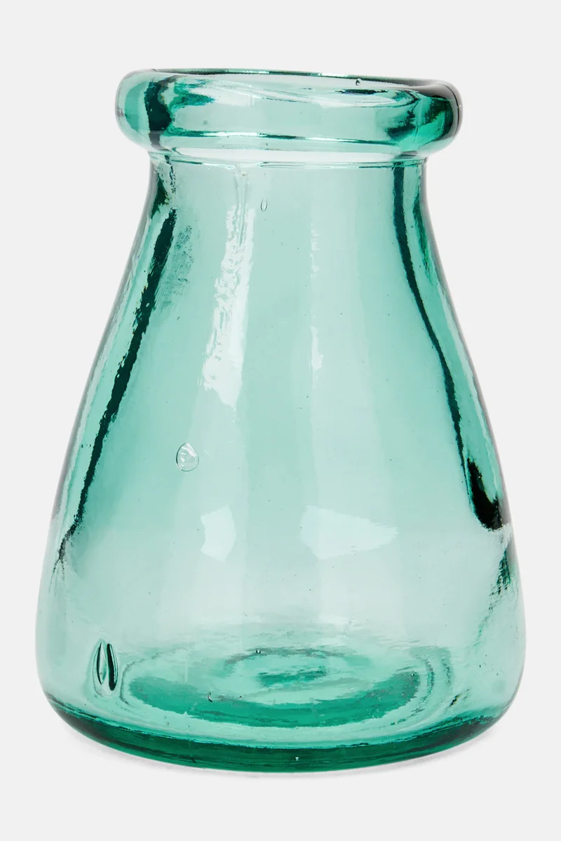 Muy Mucho Decorative Flower Vase, Green Transparent