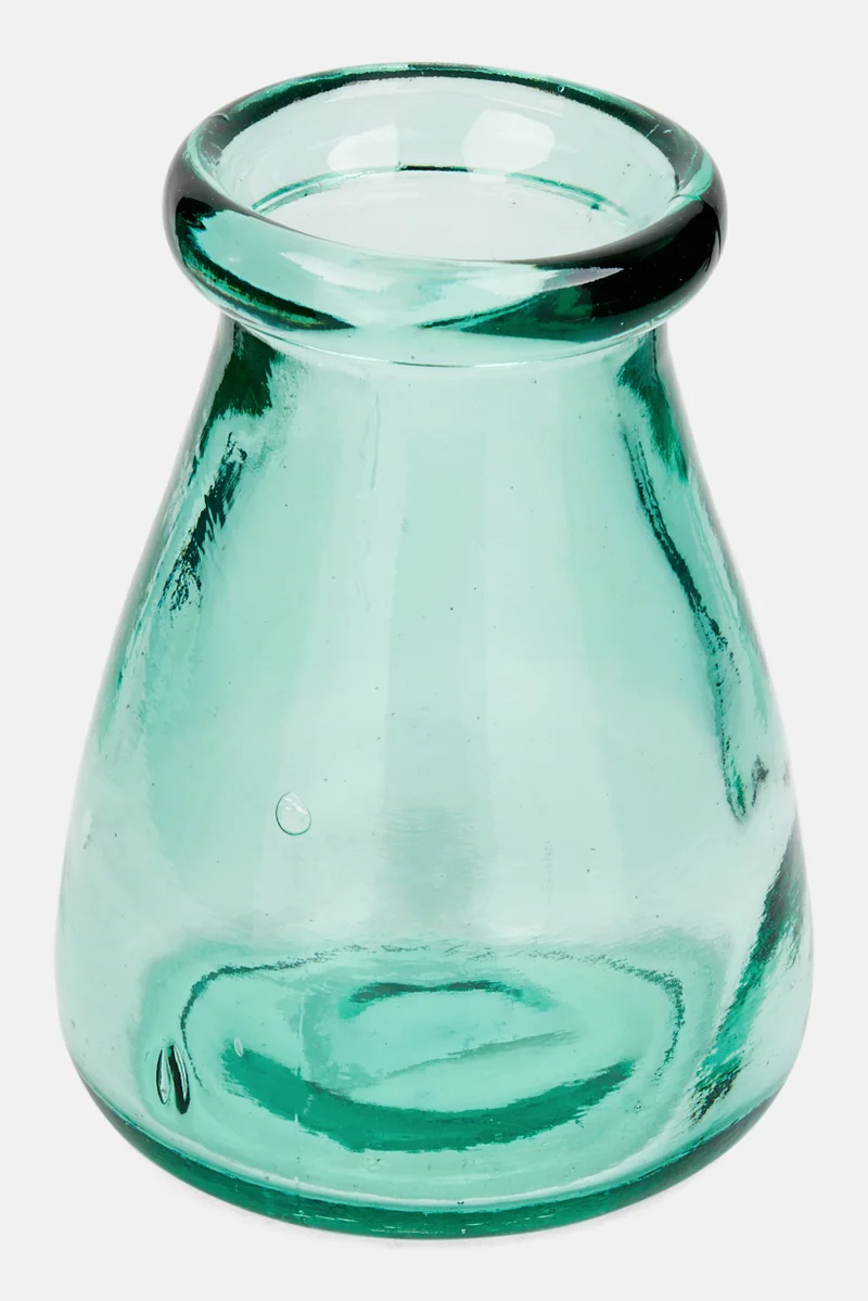 Muy Mucho Decorative Flower Vase, Green Transparent