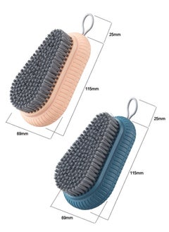HAWAWA Scrub Brush for Cleaning, 2-Pack Deep Cleaning Household Cleaning Brushes Set with hoop, Laundry Clothes Shoes Scrubbing Brush for Bathroom, Floor, Tub, Carpet, Shower, Tile and Kitchen  - Image 2