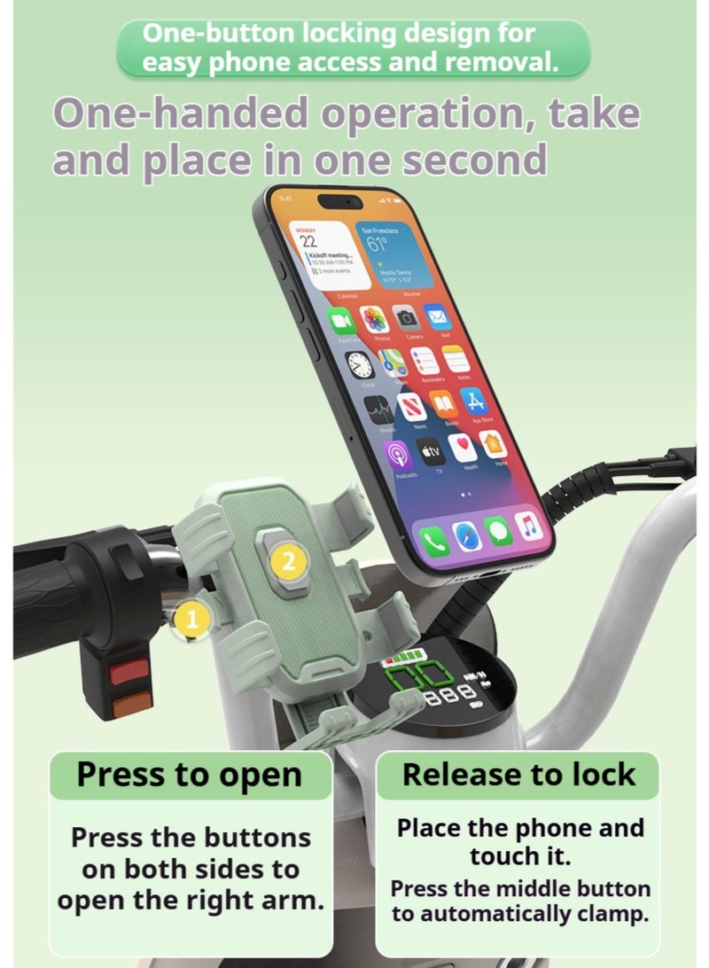 ويل آب حامل هاتف للدراجة، حامل هاتف لمقود الدراجة، حامل هاتف للدراجات النارية قابل للتعديل، دوران 360 درجة، مضاد للانقطاع، مضاد للاهتزاز - Image 3