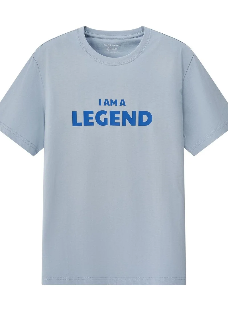 Men's Slim Fit Cotton Jersey Message Print Tee