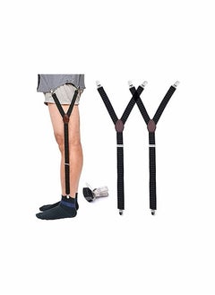 Men's Adjustable Elastic Garter Straps with Non Slip Clips for Shirts