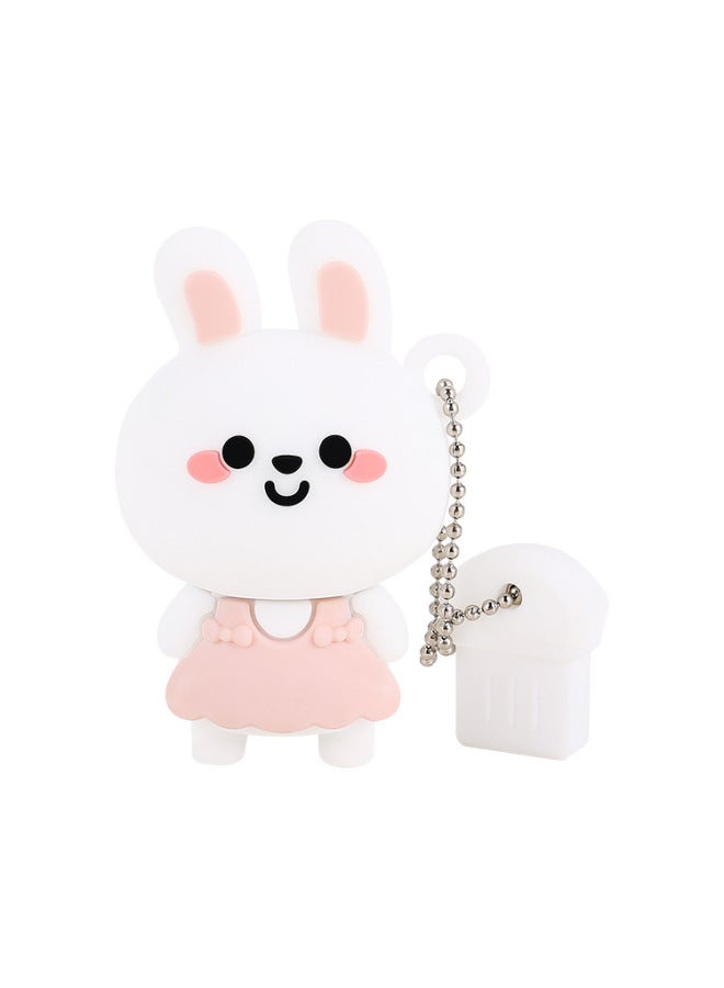 Year Of The Rabbit U Disk Silicone Doll Cartoon Bidding U Disk Stereo U Disk Can Add Logo Gift Doll U Disk-Color:White 2.0-Capacity:32GB - Image 5