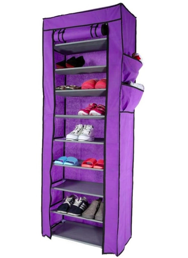 eBasket - 9-Tier Shoe Rack, Shoe Cabinet Organizer (Purple) - Image 1