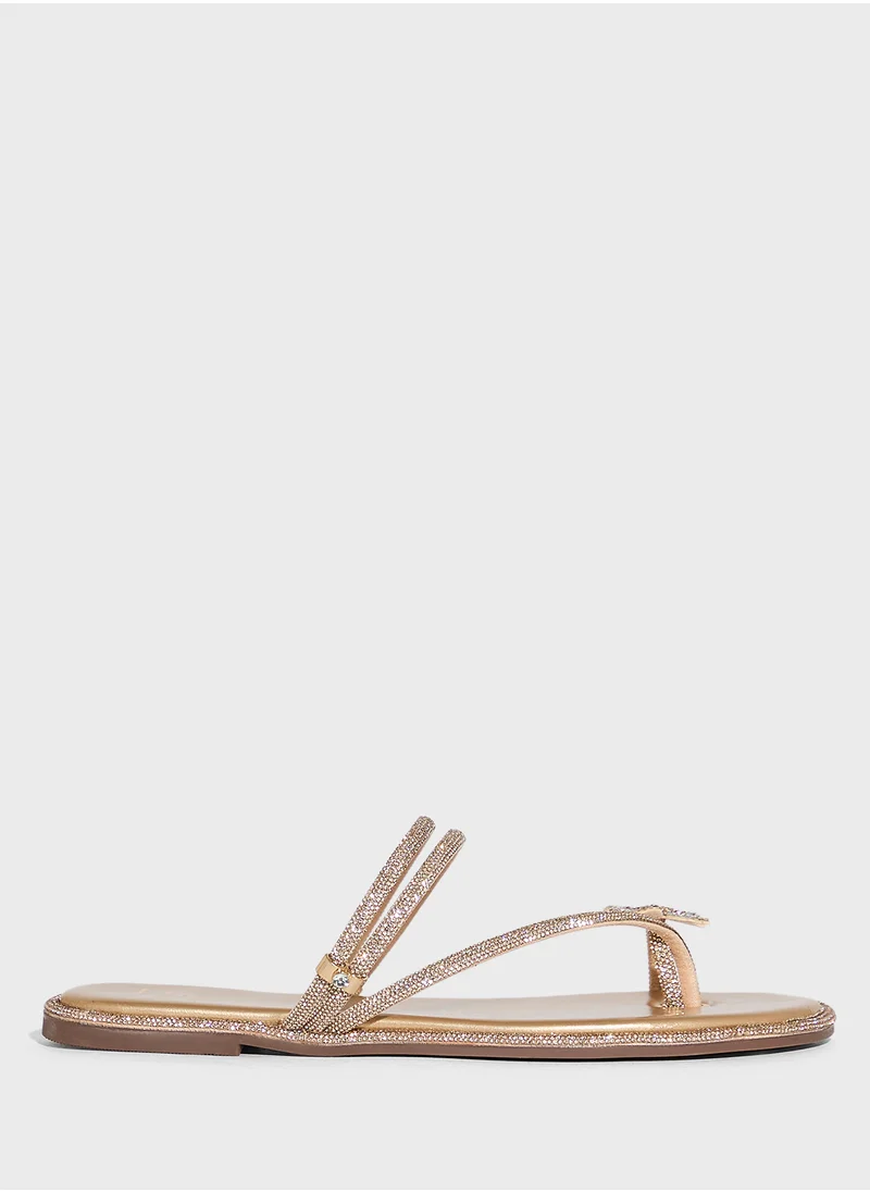 ايلا ليمتد اديشن Butterfly Diamante Flat Sandal