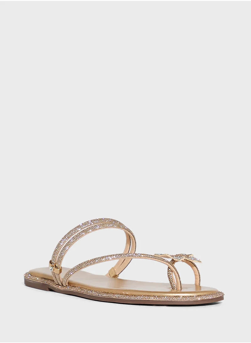 ايلا ليمتد اديشن Butterfly Diamante Flat Sandal