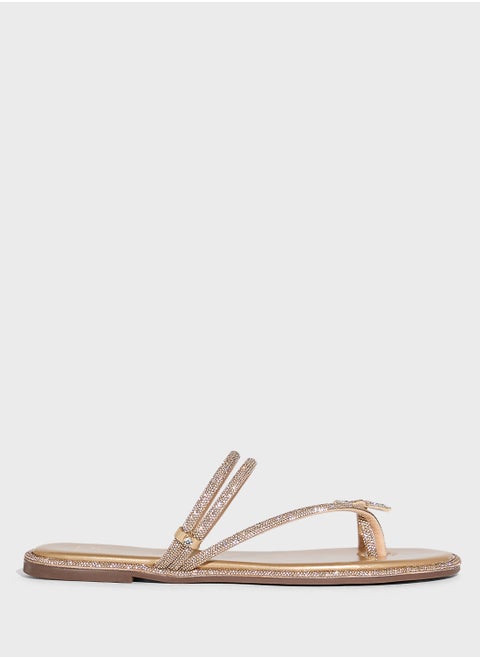 Butterfly Diamante Flat Sandal