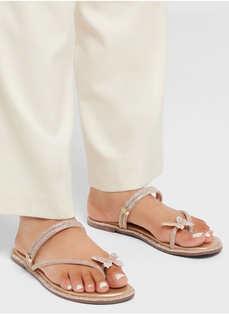 Ella Limited Edition Butterfly Diamante Flat Sandal  - Image 5