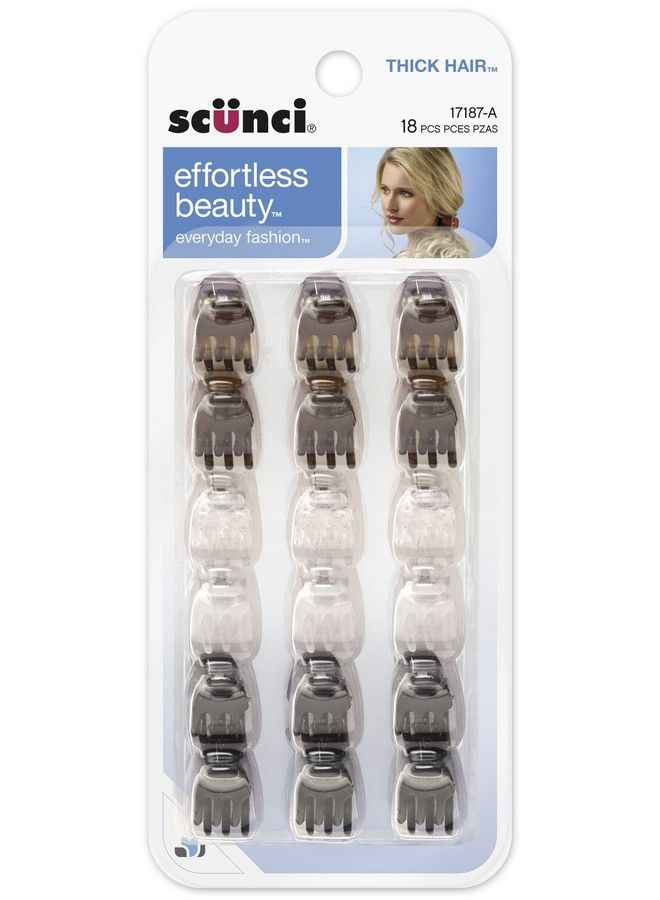 Scunci Effortless Beauty Thick Hair Mini Jaw Clips 1 Cm (Pack Of 18) - Image 2