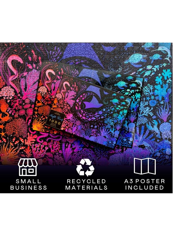 Puzzles For Adults 1000 Pieces And Up Night Reef ; 1000 Piece Puzzle For Adults ; Jigsaw Puzzles 1000 Pieces ; Coral Ocean Sea And Shark Puzzle ; Puzzles Size 28 X 20 Inches  - Image 5
