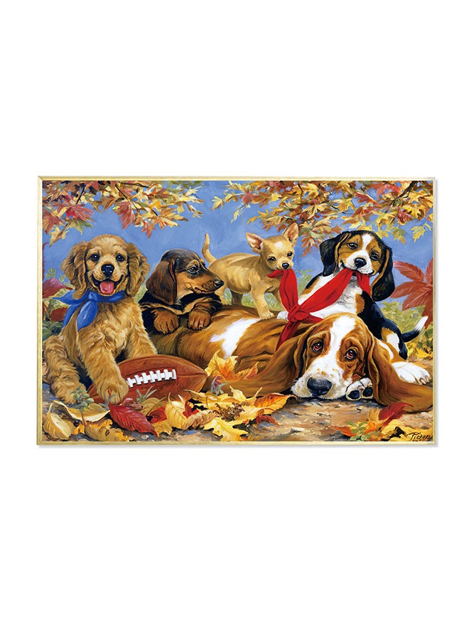 Kidle 1000-Piece Dog Family Rectangular Jigsaw Puzzle 75 x 50cm - Image 1