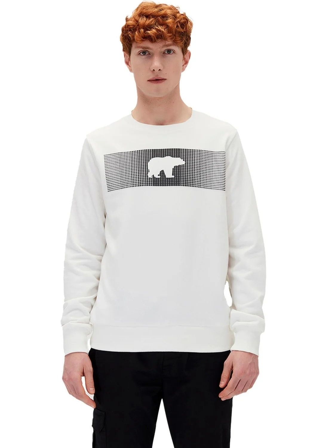 Bad Bear Fancy Crewneck White Men's Sweatshirt 19.02.12.007-C04