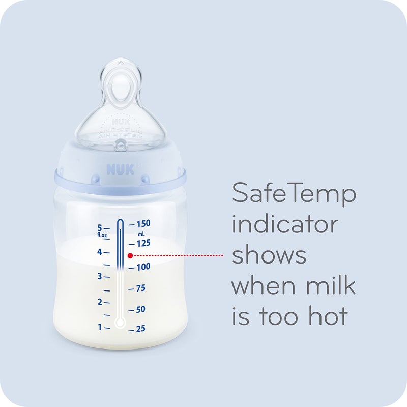 NUK Smooth Flow Anti Colic Baby Bottle, 5 oz, Elephant - Image 4