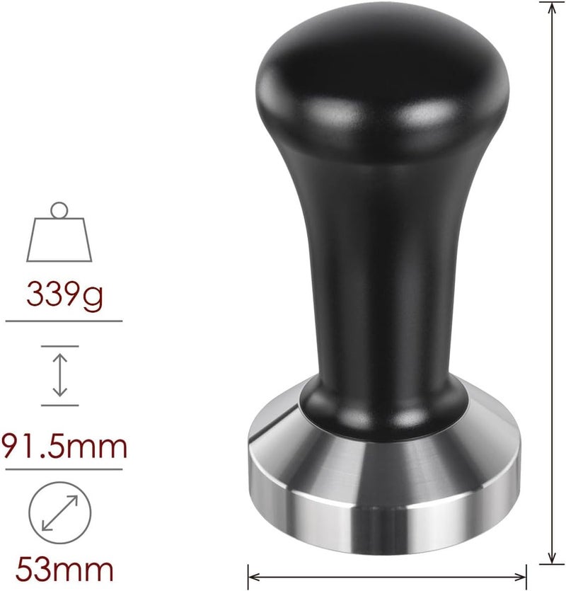 SANTOW 53mm Espresso Tamper, Barista Coffee Tamper with Flat Stainless Steel Base – Professional Espresso Hand Tamper - Image 2